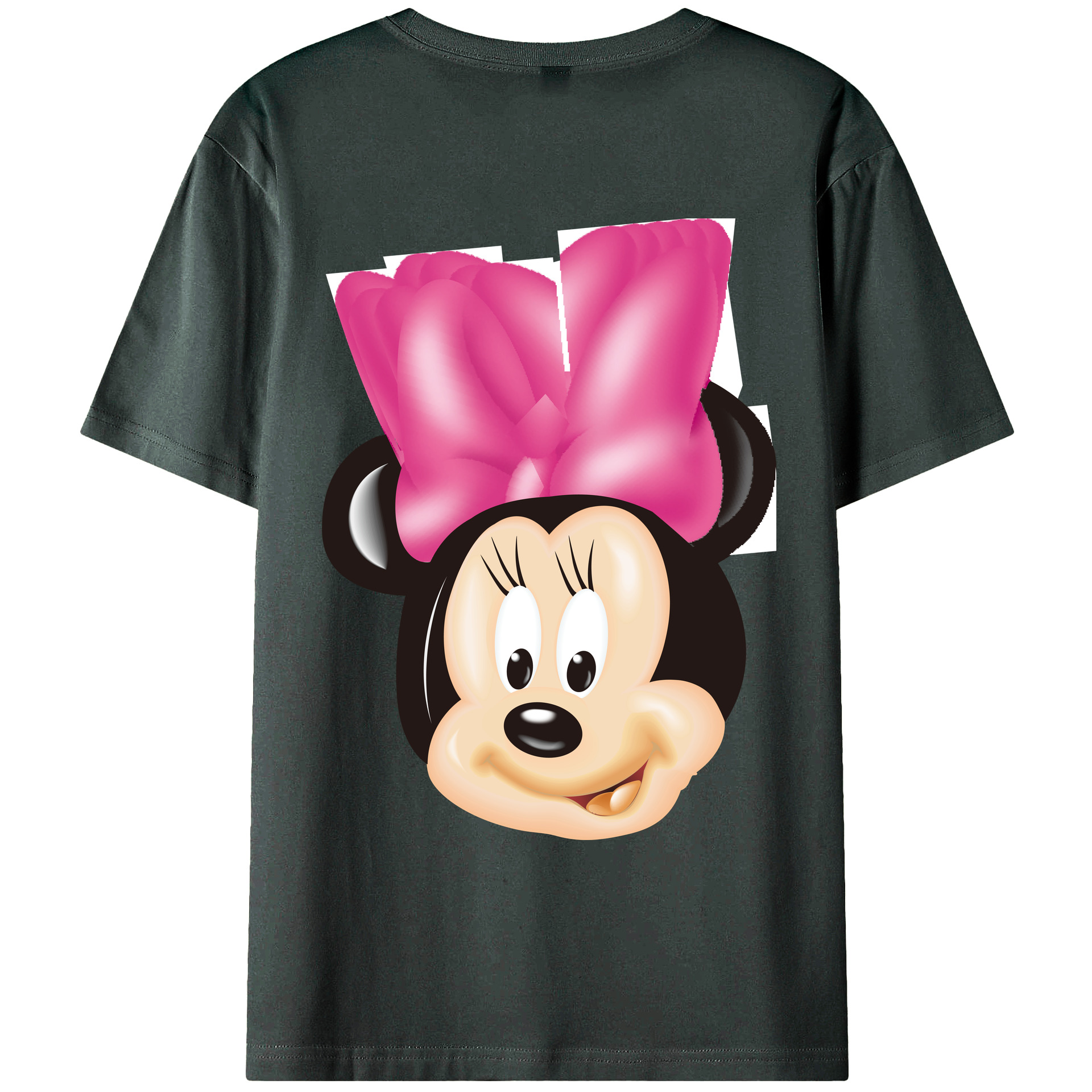 ミッキーマウス Mickey Mouse 綿100％ メンズ半袖Tシャツ（バックプリント） 通気性